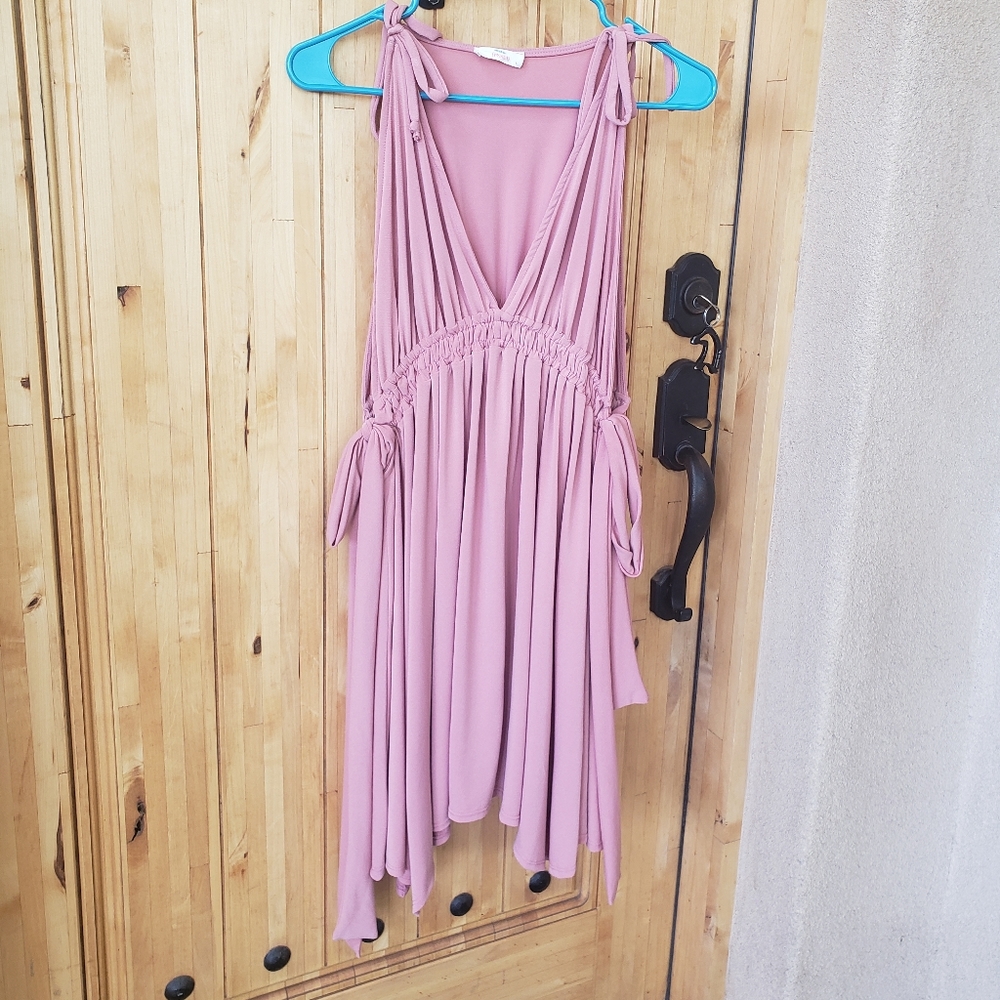L Mauve Hummingbird Dress